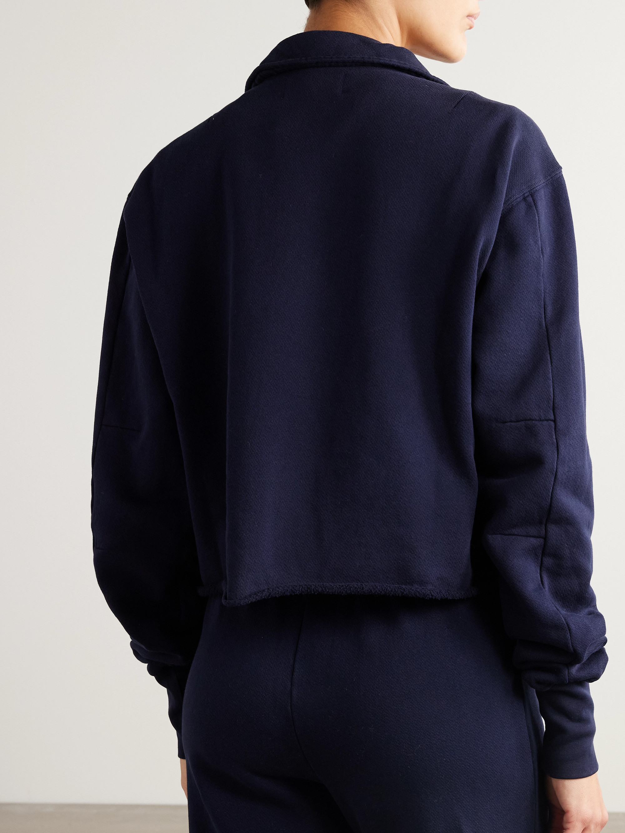 Les Tien Haley cropped cotton-jersey sweatshirt thumbnail