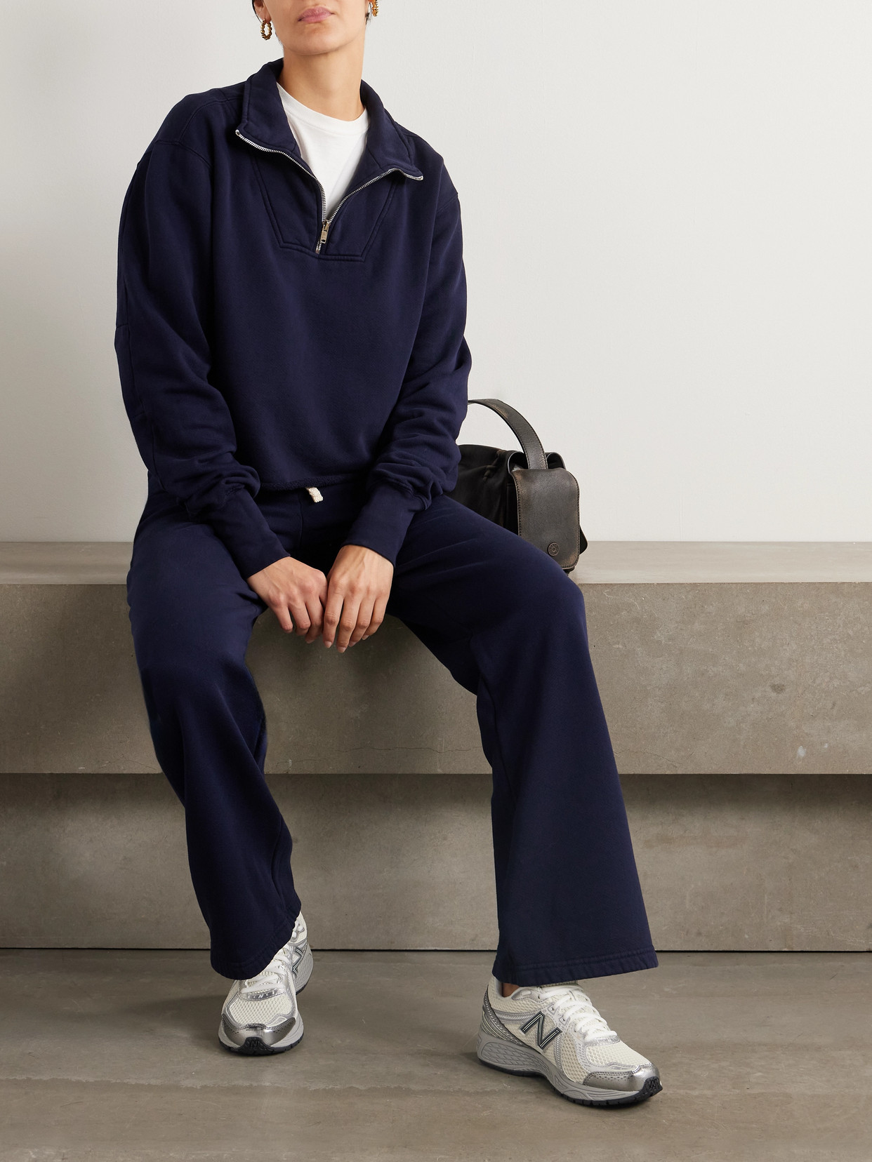 LES TIEN HALEY CROPPED COTTON-JERSEY SWEATSHIRT 
