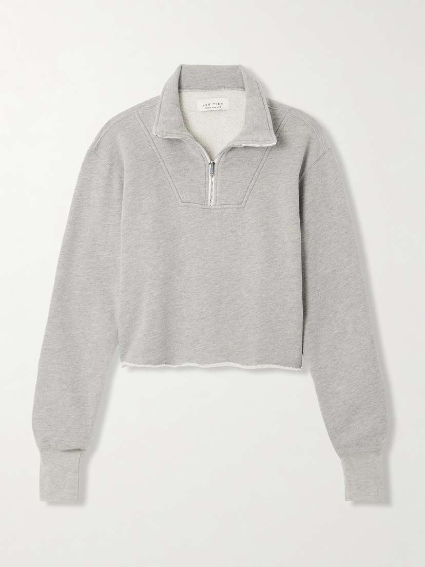 Les Tien Haley Cropped Cotton-jersey Sweatshirt