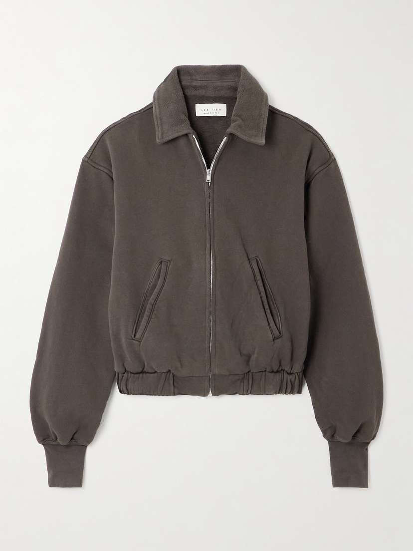 Les Tien Courtney Fleece-trimmed Cotton-jersey Jacket