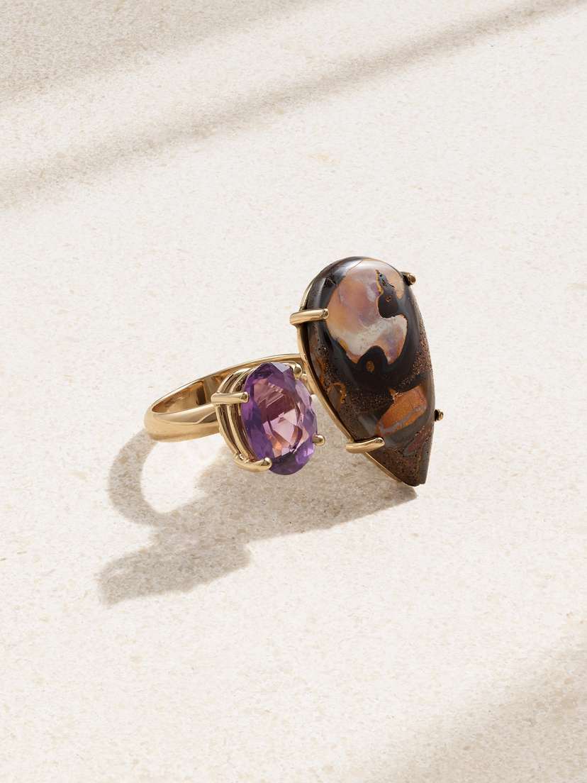 JIA JIA 14-karat Gold, Opal And Amethyst Ring - 5 1/2