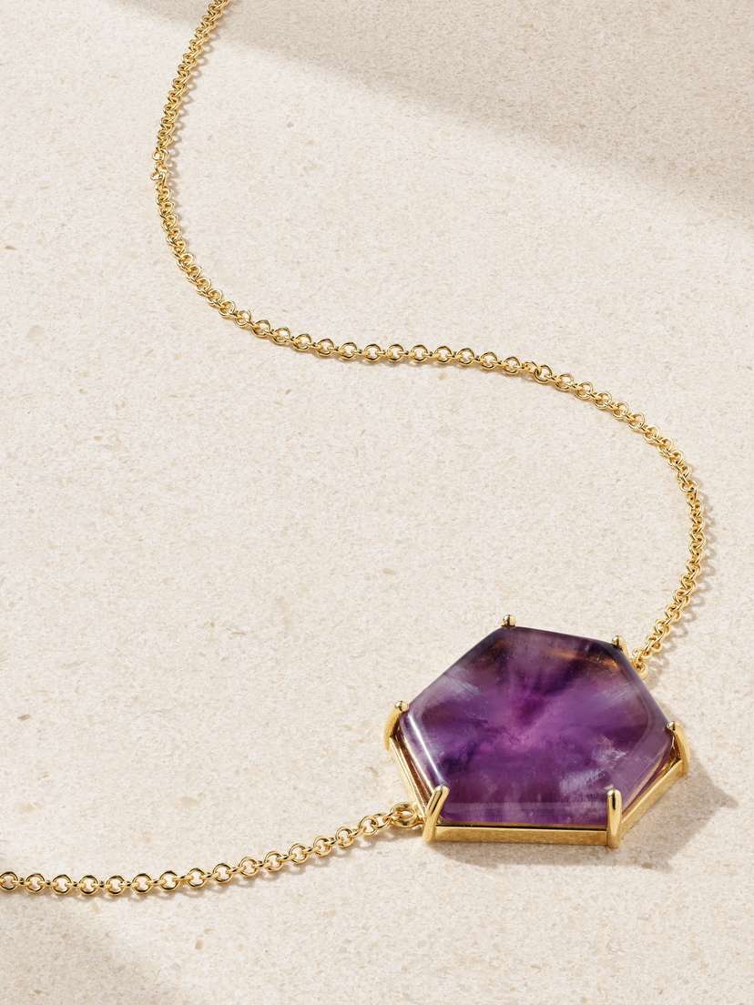 JIA JIA Dream Catcher Third Eye 14-karat Gold Amethyst Necklace