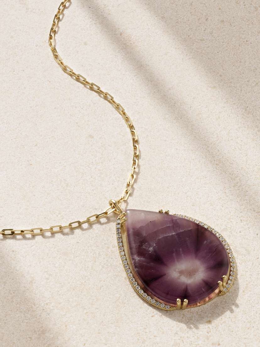 JIA JIA 14-karat Gold, Amethyst And Diamond Necklace