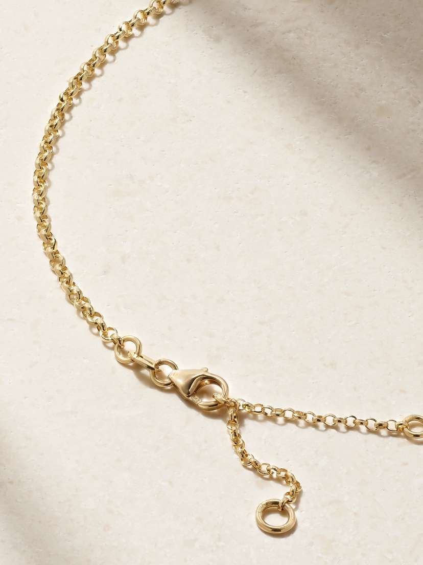 Foundrae Reverie Small 18-karat Gold Diamond Necklace - side view in Gold