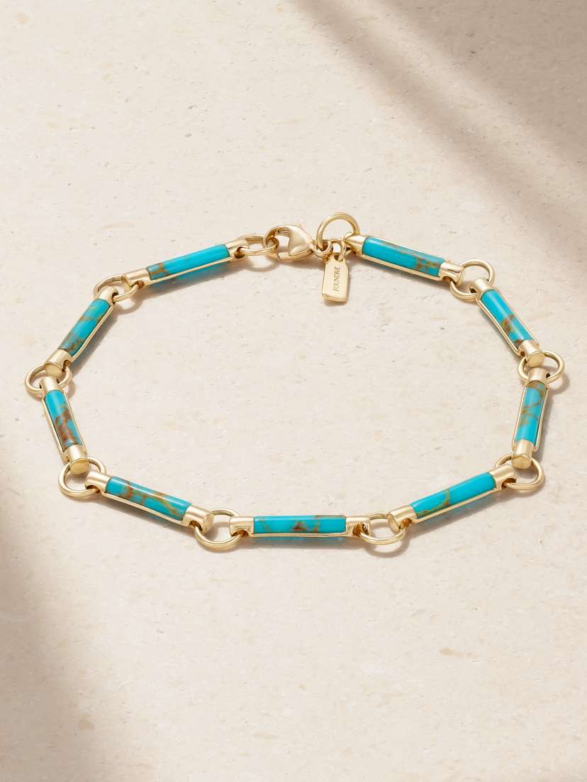 Foundrae Element 18-karat Gold Turquoise Bracelet