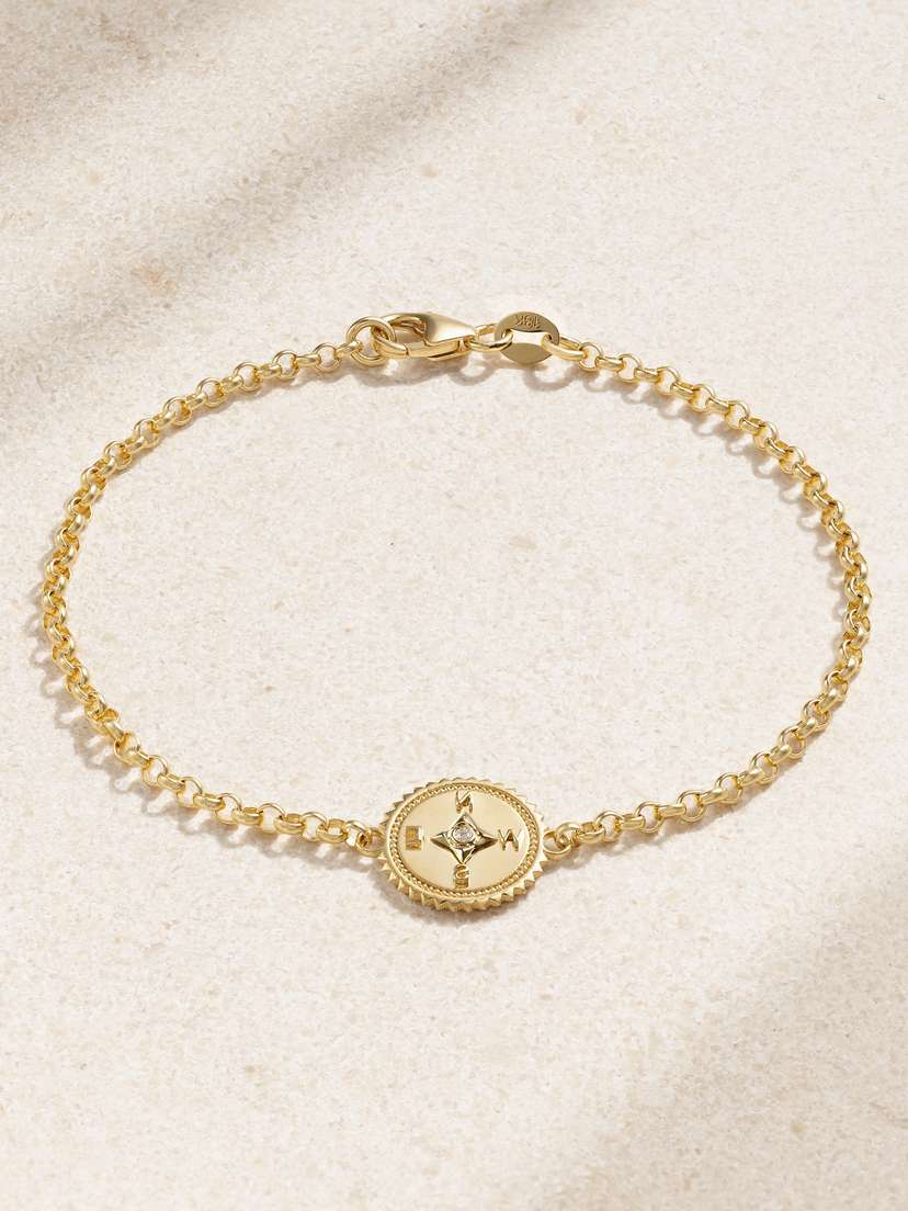 Foundrae Internal Copass Stationary 18-karat Gold Diaond Bracelet