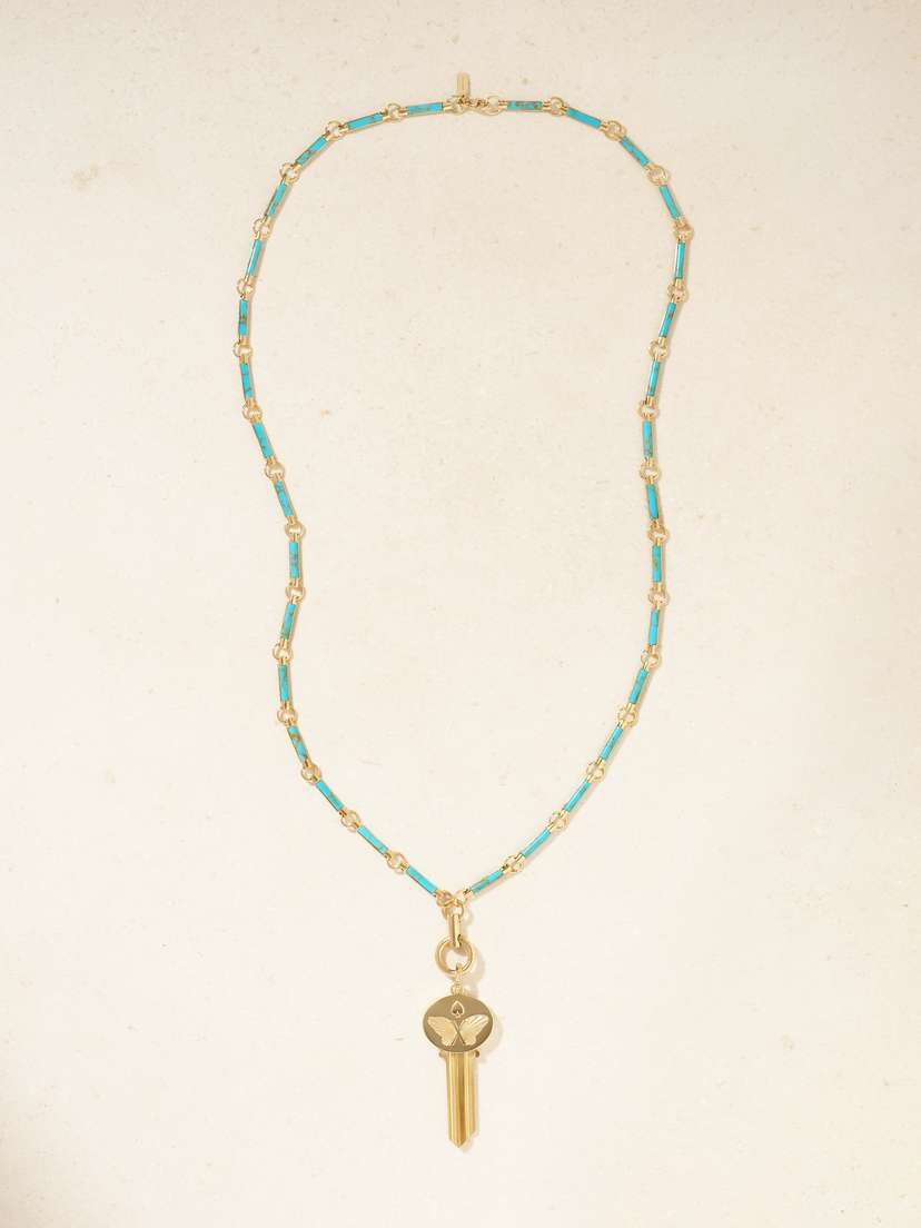 Foundrae Reverie 18-karat Gold, Turquoise And Diamond Necklace