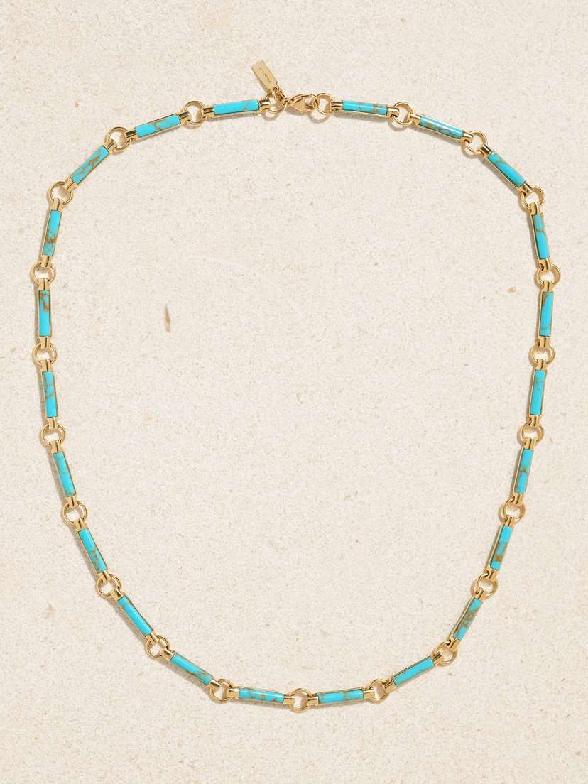 Foundrae Element 18-karat Gold Turquoise Necklace