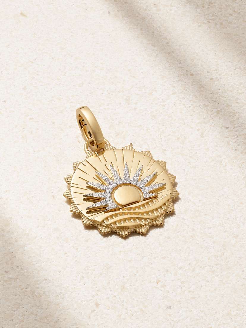 Foundrae New Beginnings Internal Compass 18-karat Gold Diamond Pendant