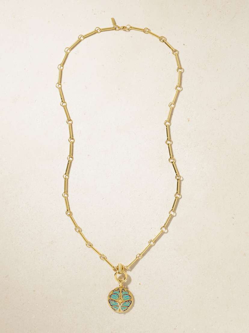 Foundrae Reverie Element 18-karat Gold, Diamond And Lapis Lazuli Necklace