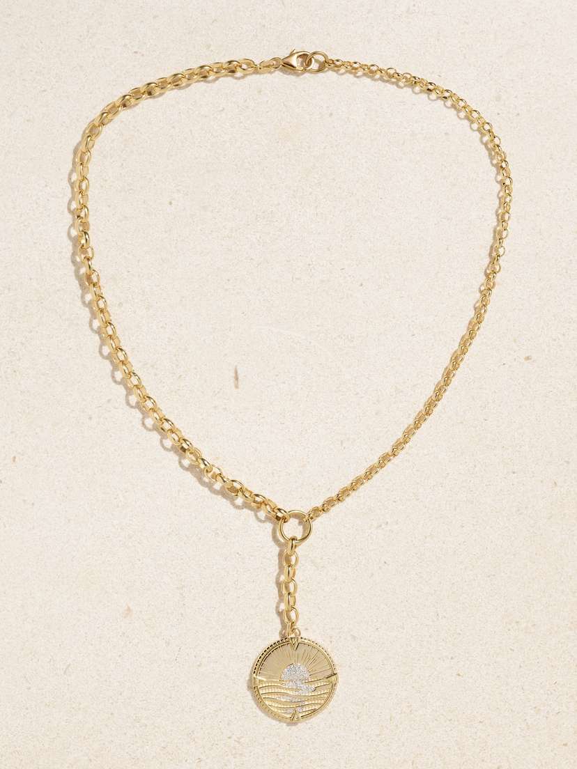 Foundrae New Beginnings - Internal Compass 18-karat Gold Diamond Necklace