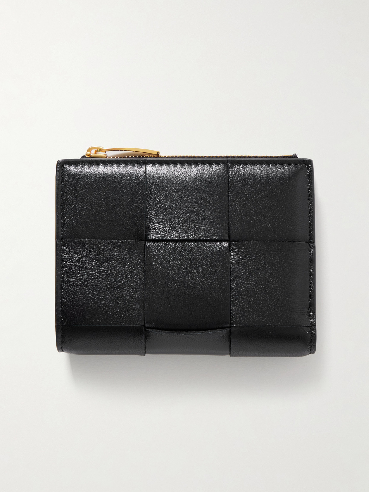 Bottega Veneta Women Lambskin Leather Card Holder In Black