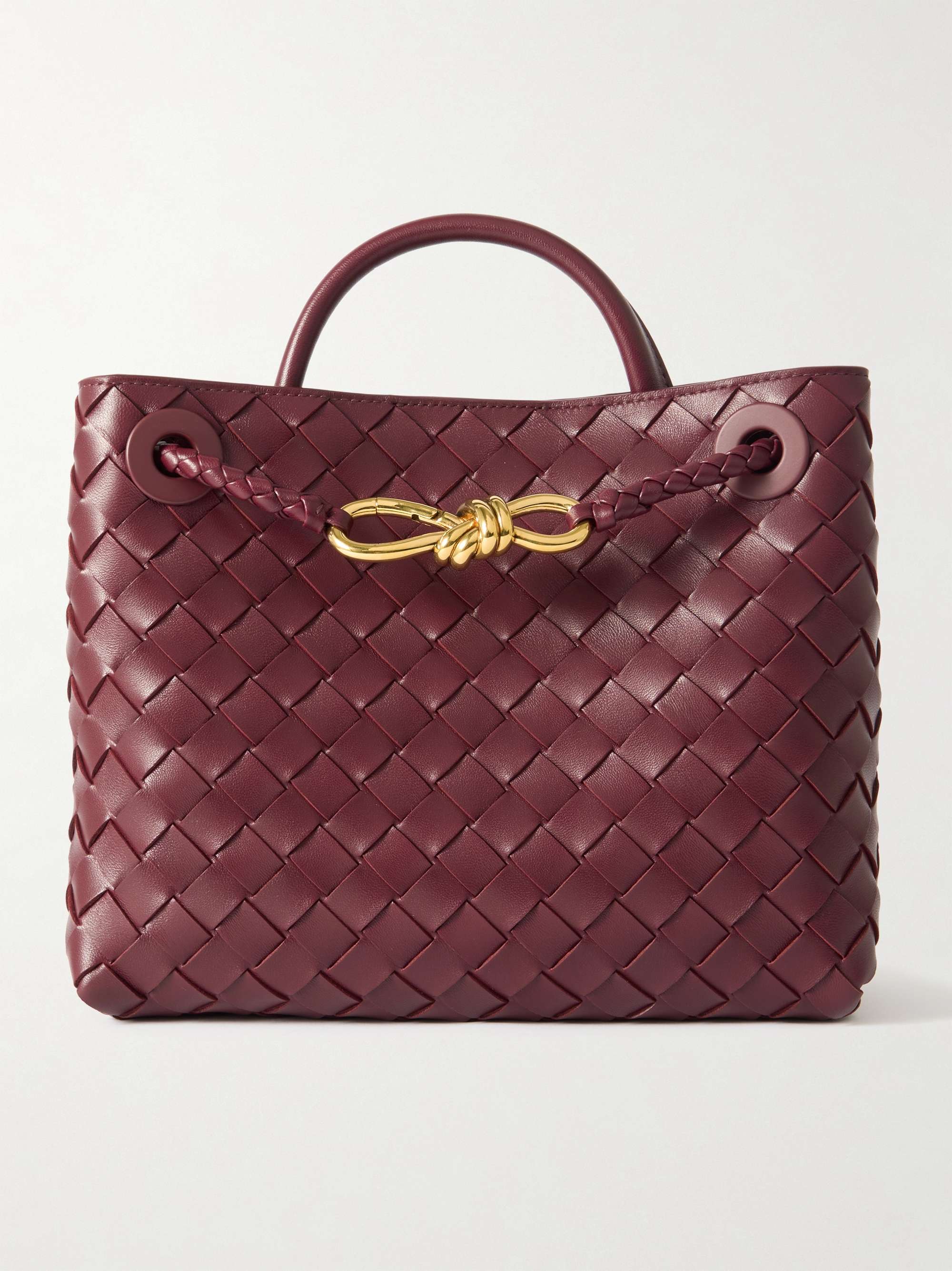 BOTTEGA VENETA Andiamo small embellished intrecciato leather BOTTEGA VENETA Andiamo small embellished intrecciato leather