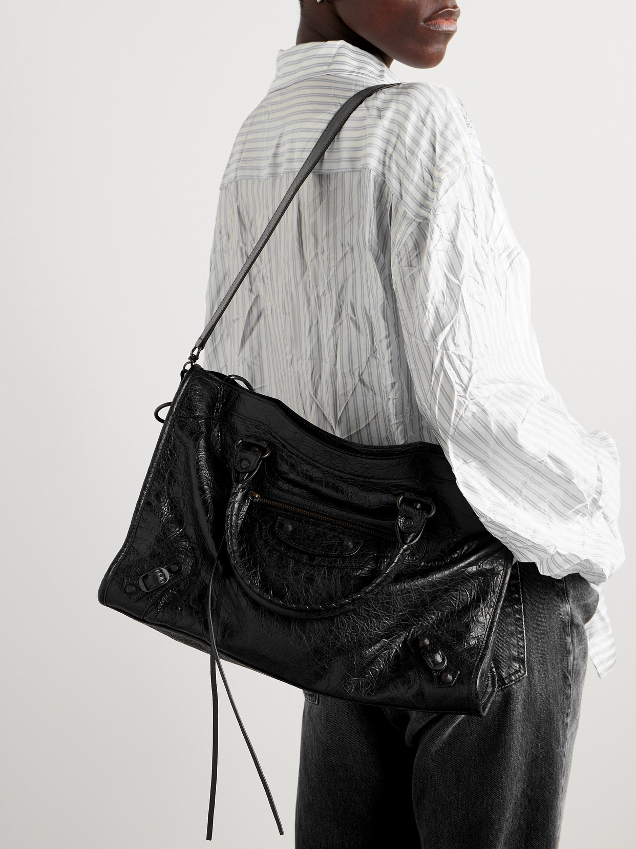Le City Medium Textured-Leather Tote