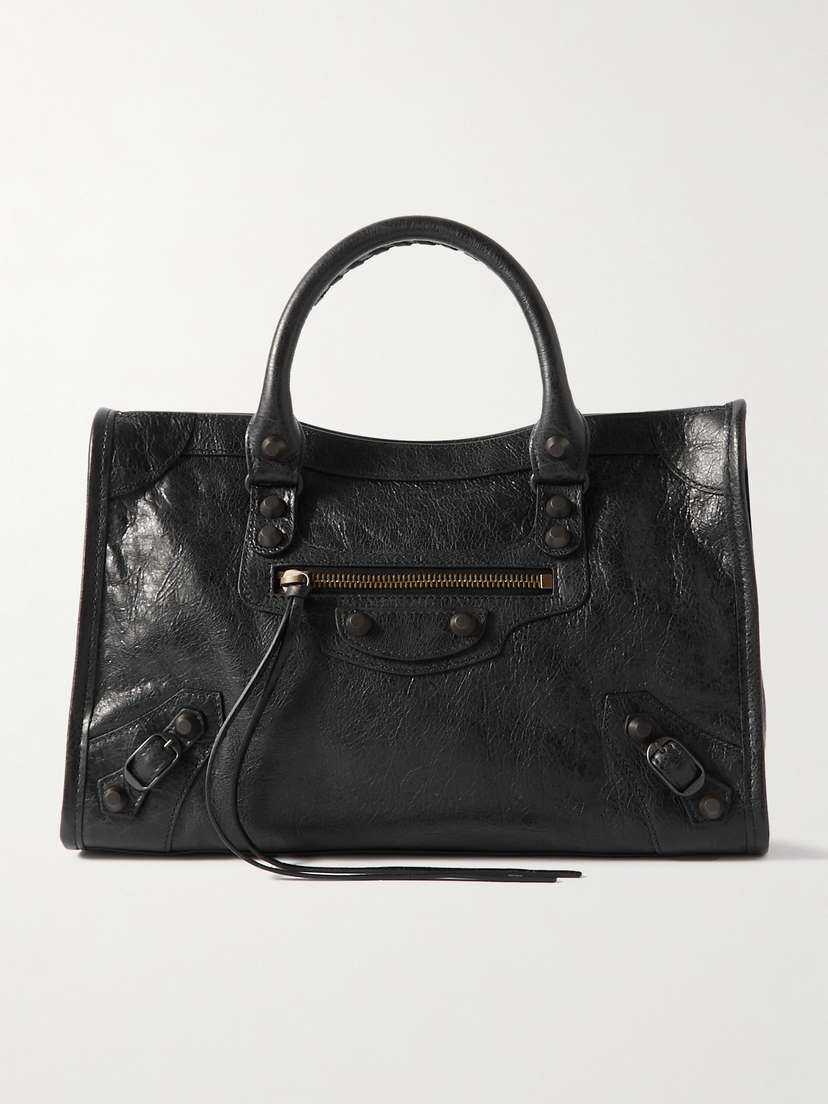 Balenciaga Le City Small Embellished Textured-leather Tote