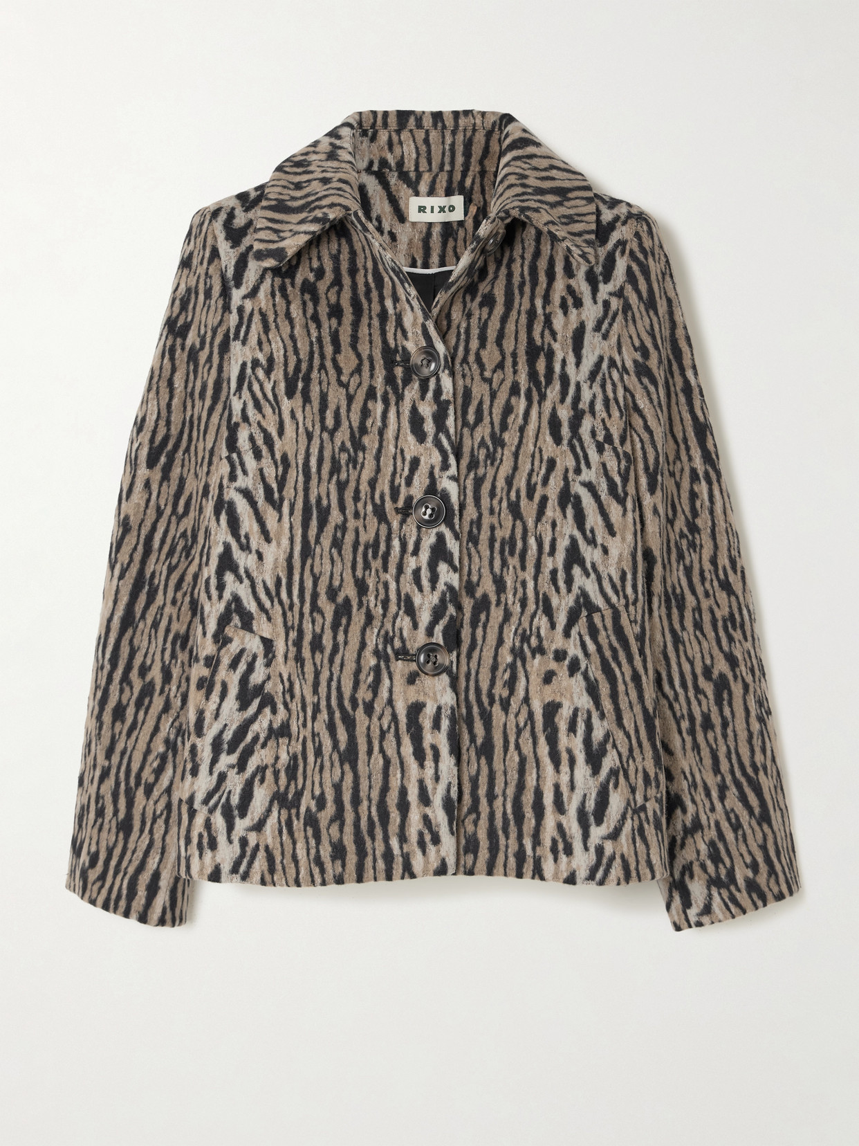 RIXO - Tommie Leopard-print Felt Jacket - Leopard print