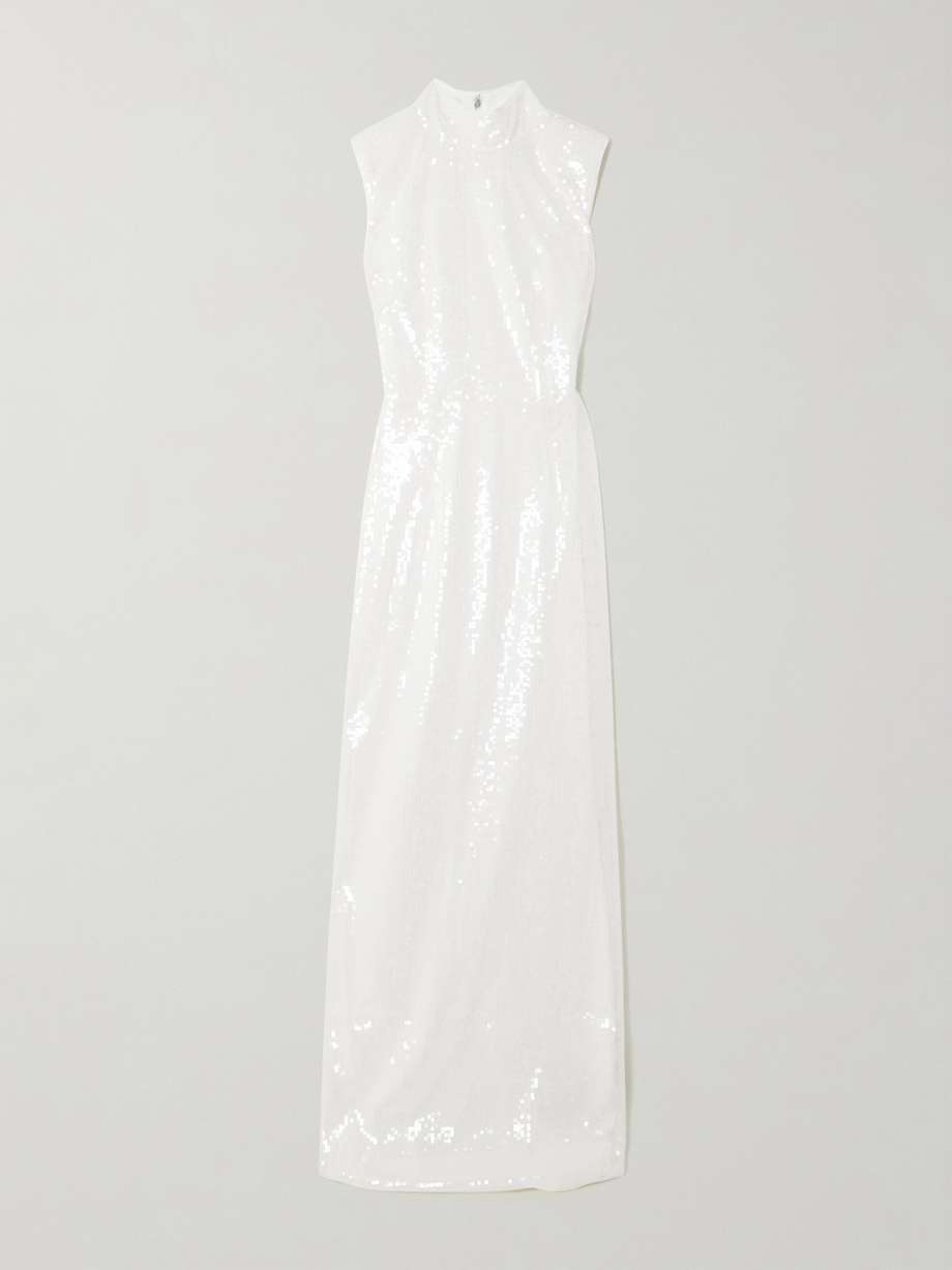 sequined recycled-satin maxi dress