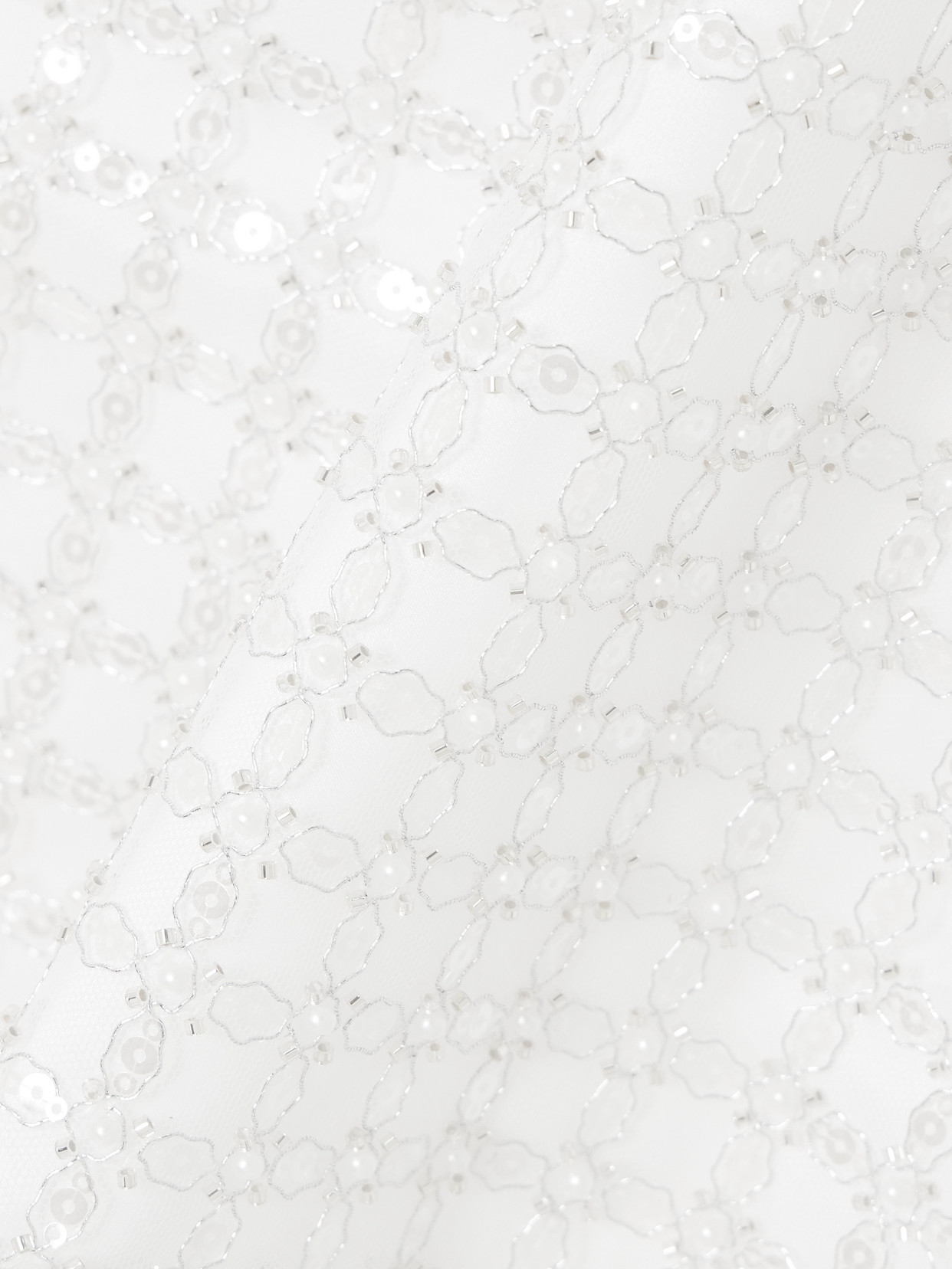 Rotate Birger Christensen Cream Mini Dress With All-over Sequins And Halter Neck In White