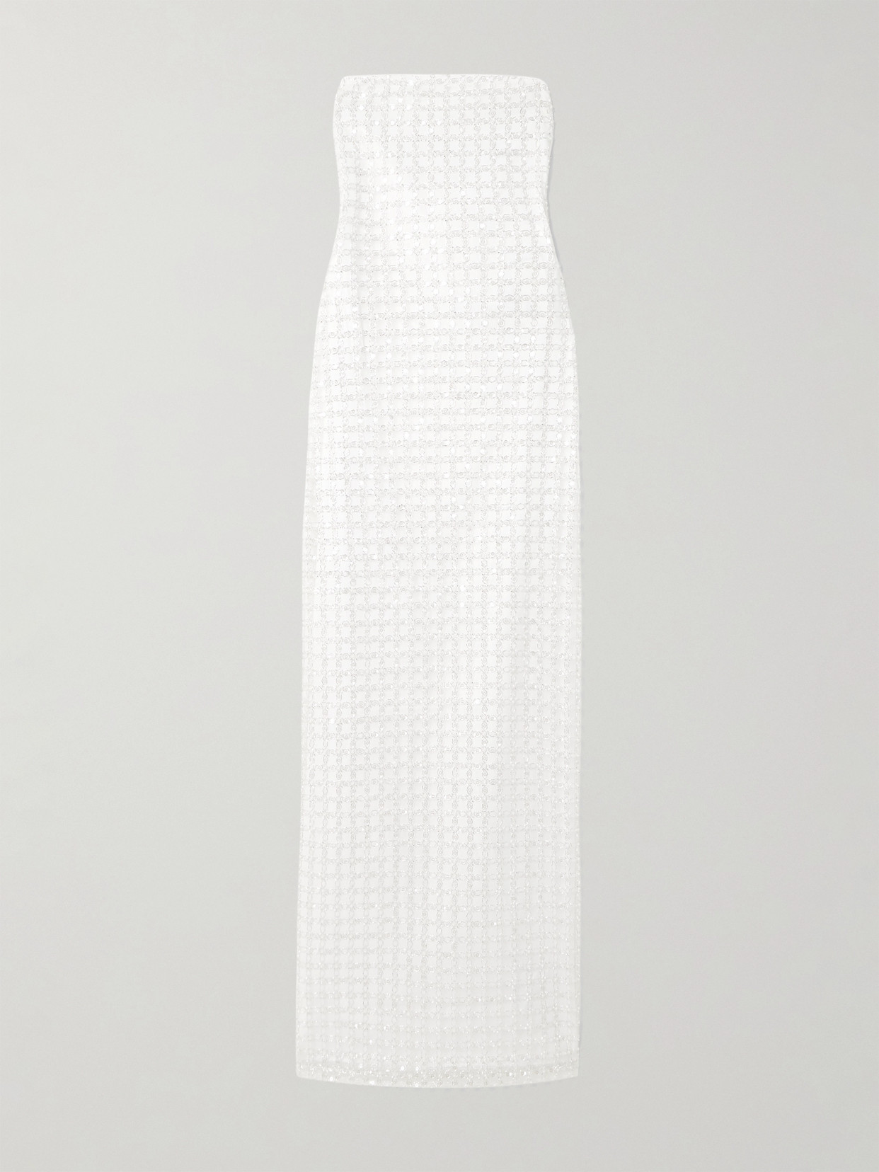 ROTATE Birger Christensen - Strapless Embellished Recycled Satin Midi Dress - White