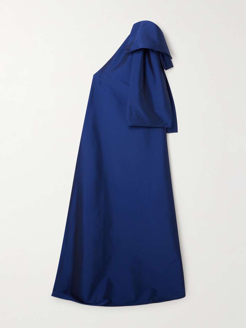 BERNADETTE Winnie Bow-detailed One-shoulder Taffeta Gown