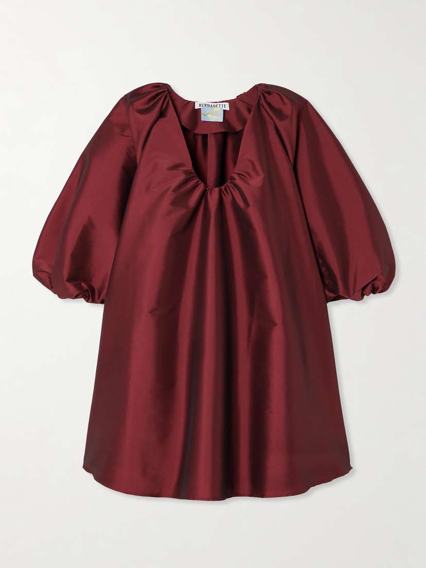 BERNADETTE George Gathered Taffeta Mini Dress