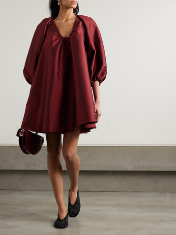 Bernadette George gathered taffeta mini dress