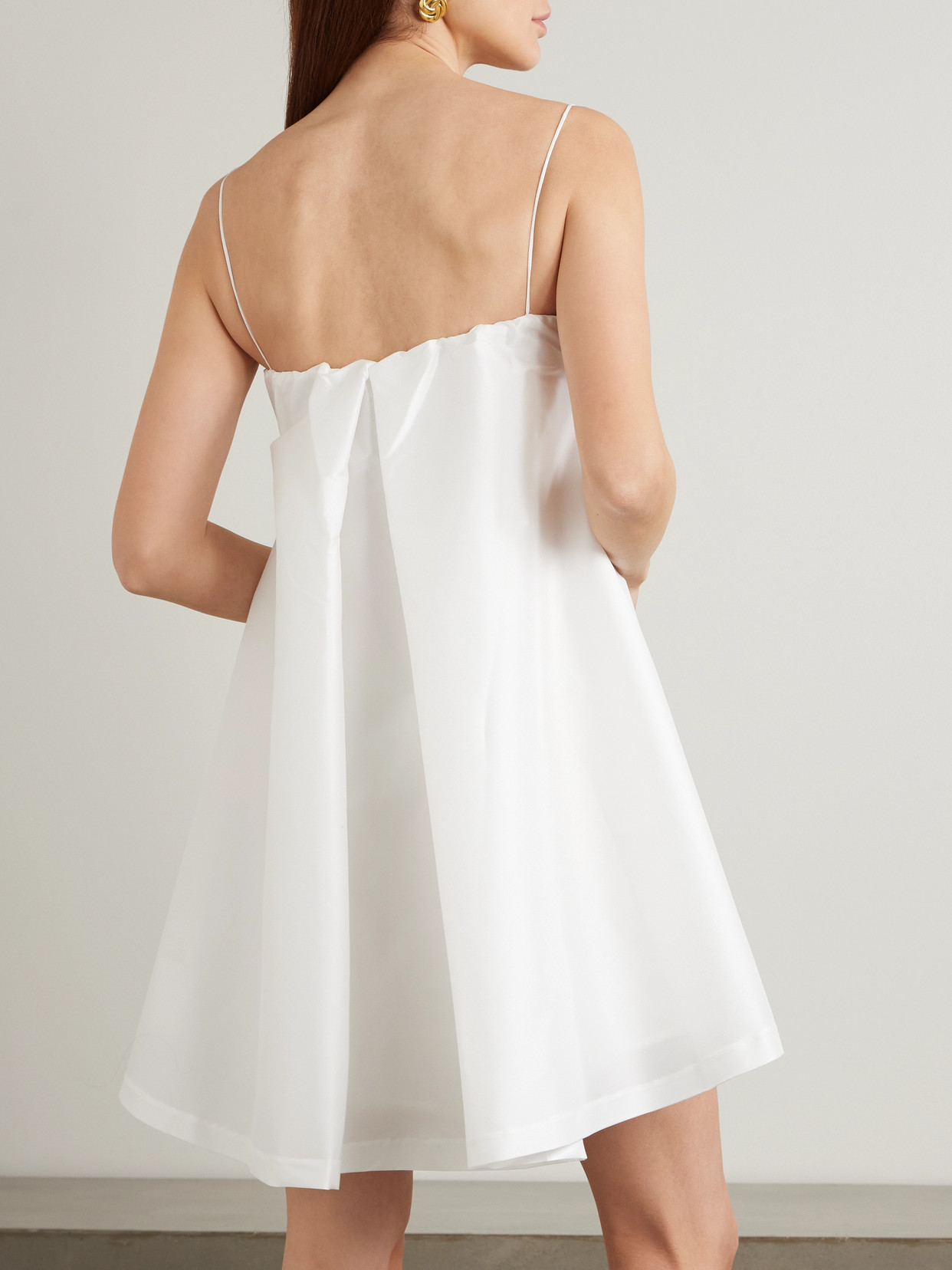 Bernadette Estee Bow-detailed Taffeta Mini Dress In Ivory