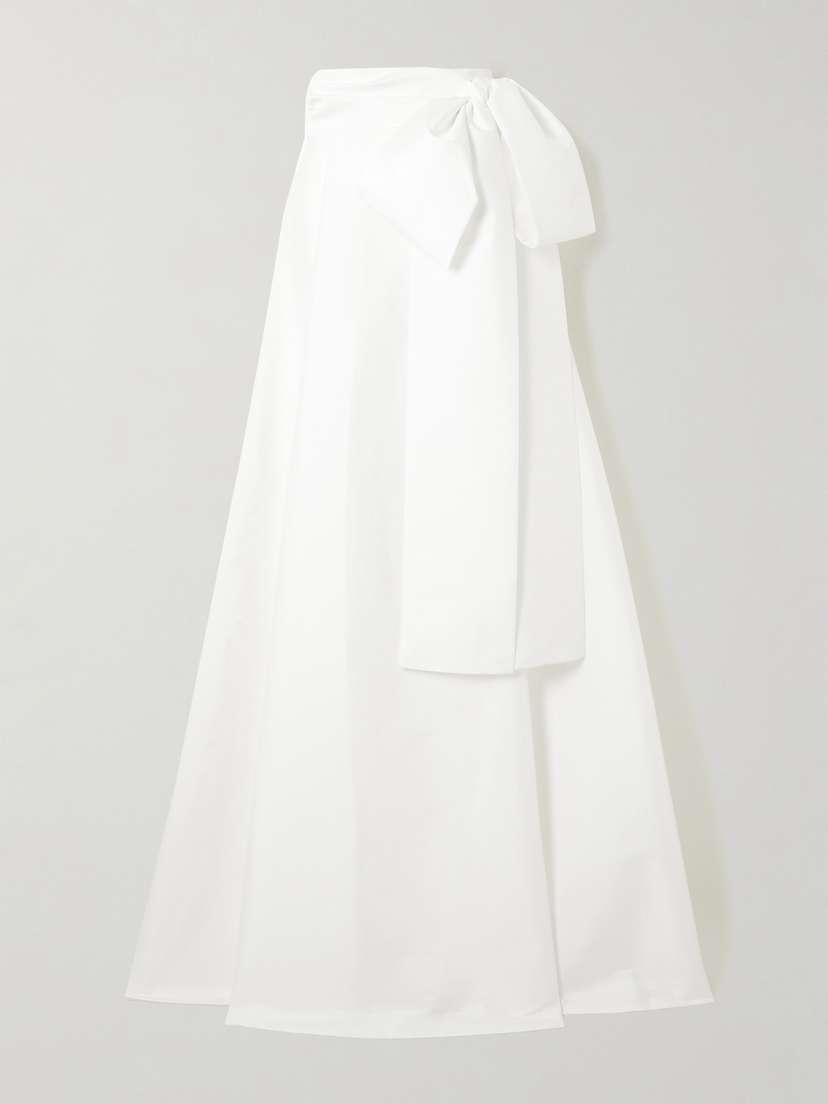 BERNADETTE Beatrice Bow-detailed Taffeta Maxi Skirt