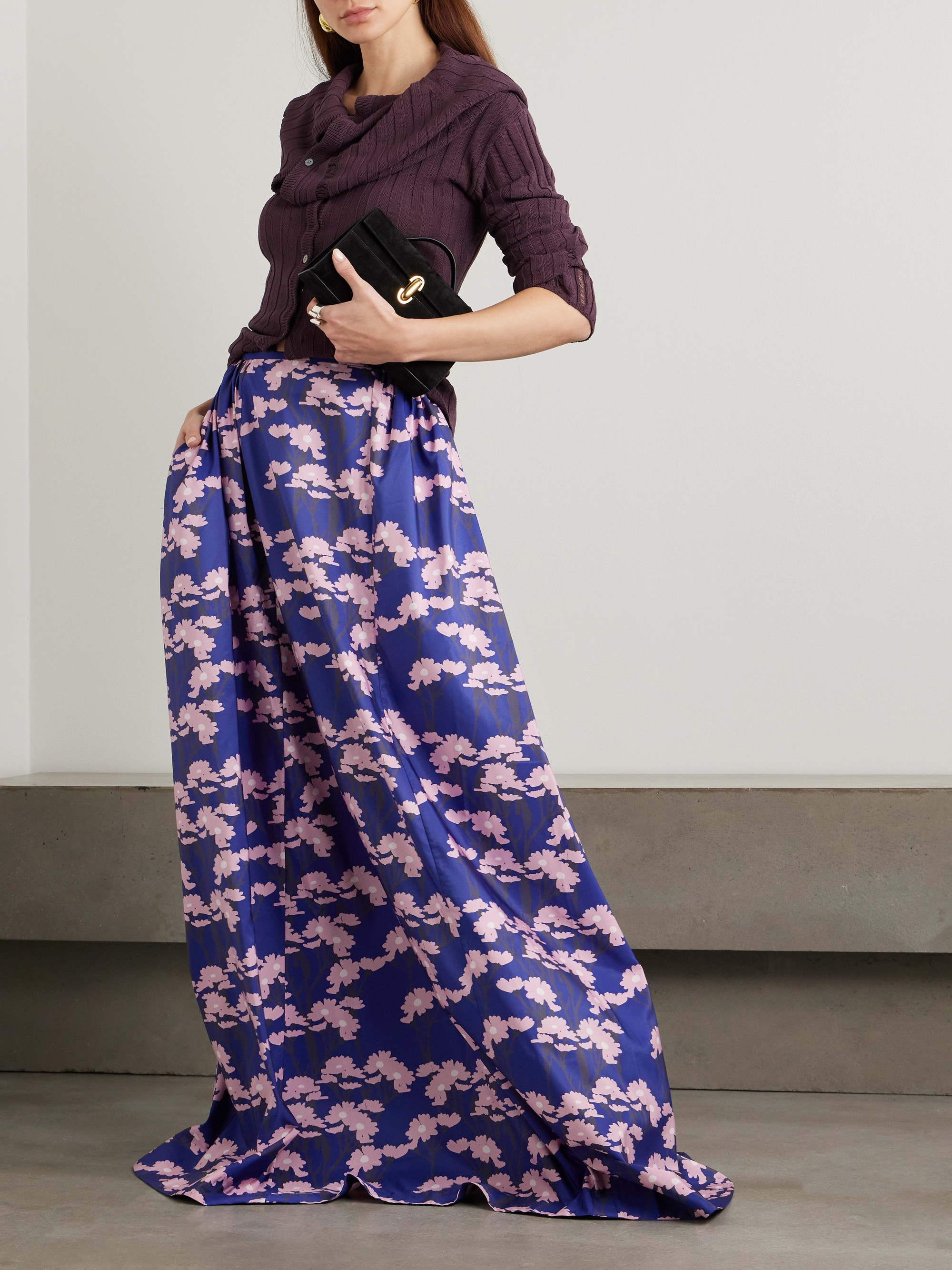 Bernadette Elle floral-print taffeta maxi skirt