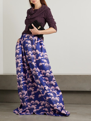 Bernadette Elle floral-print taffeta maxi skirt