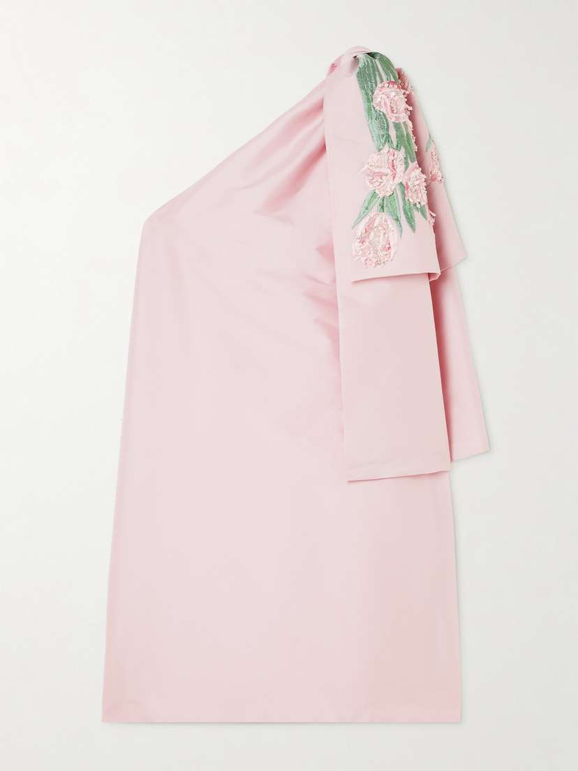 BERNADETTE Winnie One-shoulder Sequin-embellished Taffeta Mini Dress