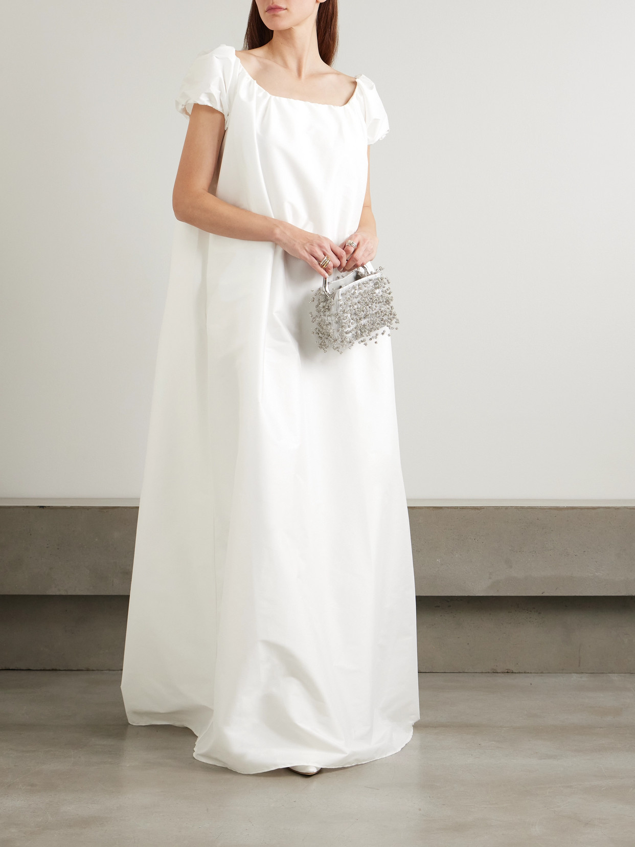Bernadette Rianne Off-the-shoulder Taffeta Gown In Ivory