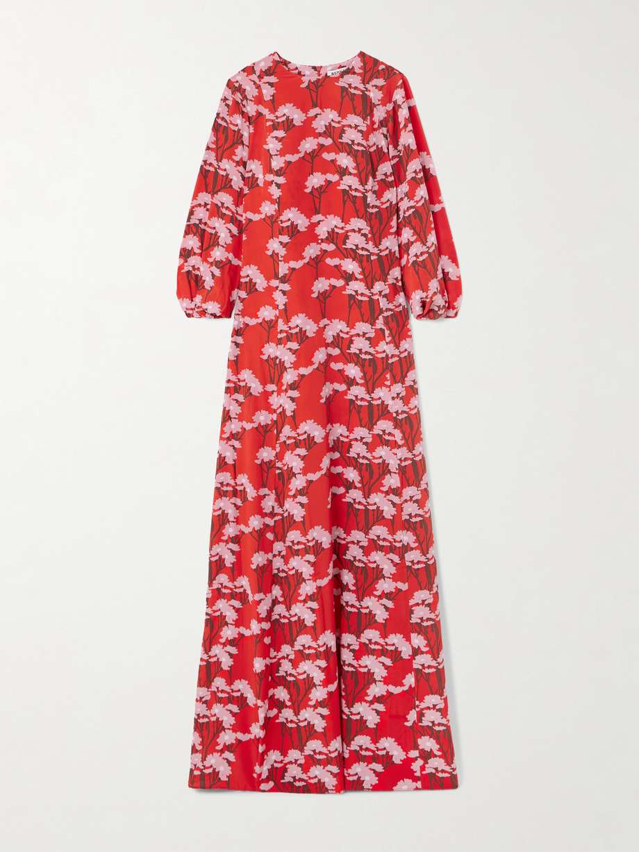 roxette floral-print silk crepe de chine gown