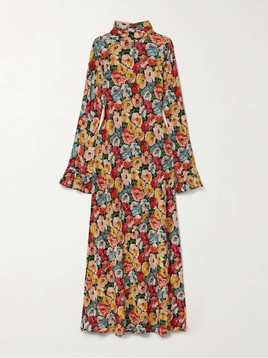 musetta floral-print silk crepe de chine midi dress