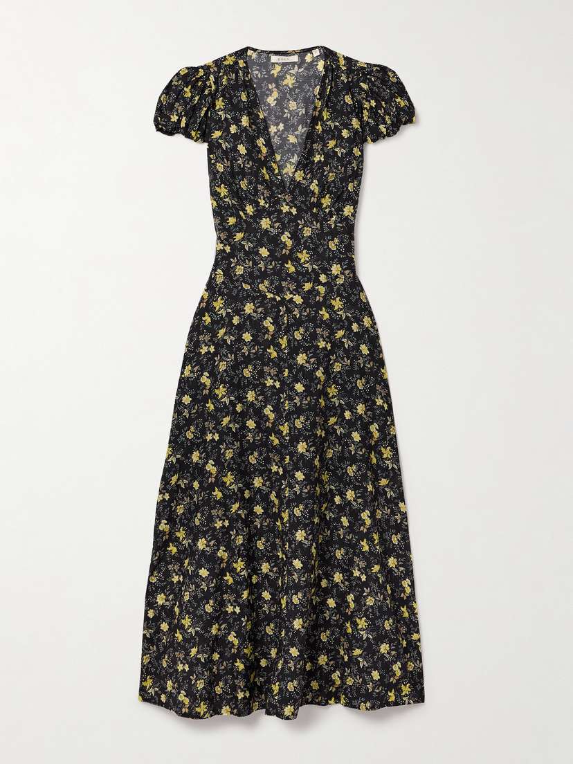 DÔEN Rosalinda Floral-print Organic Cotton-blend Voile Midi Dress
