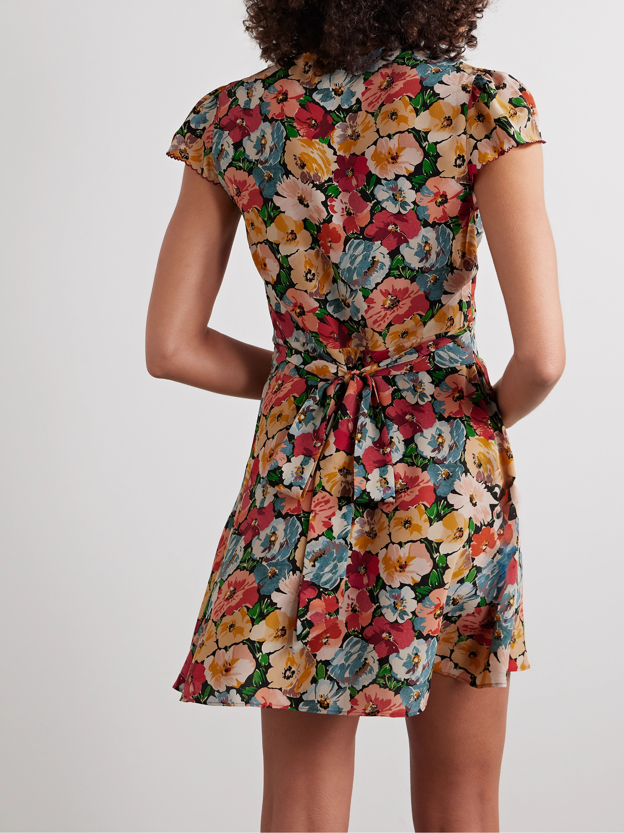 Dôen Dianne floral-print silk crepe de chine mini dress
