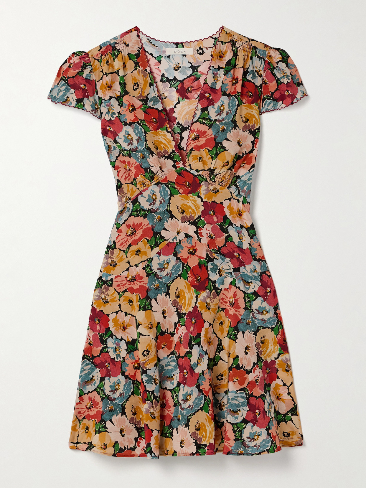 DÔEN - Dianne Floral-print Silk Crepe De Chine Mini Dress - Multi