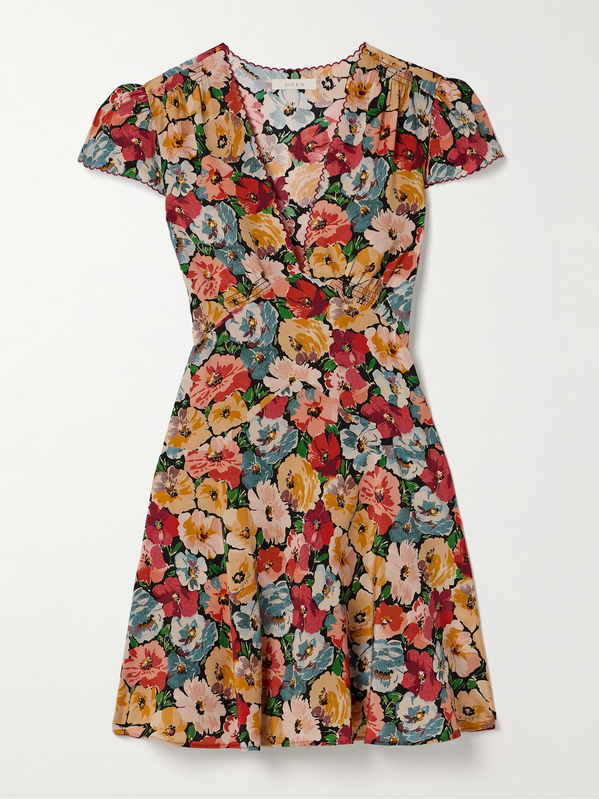 Dôen Dianne floral-print silk crepe de chine mini dress