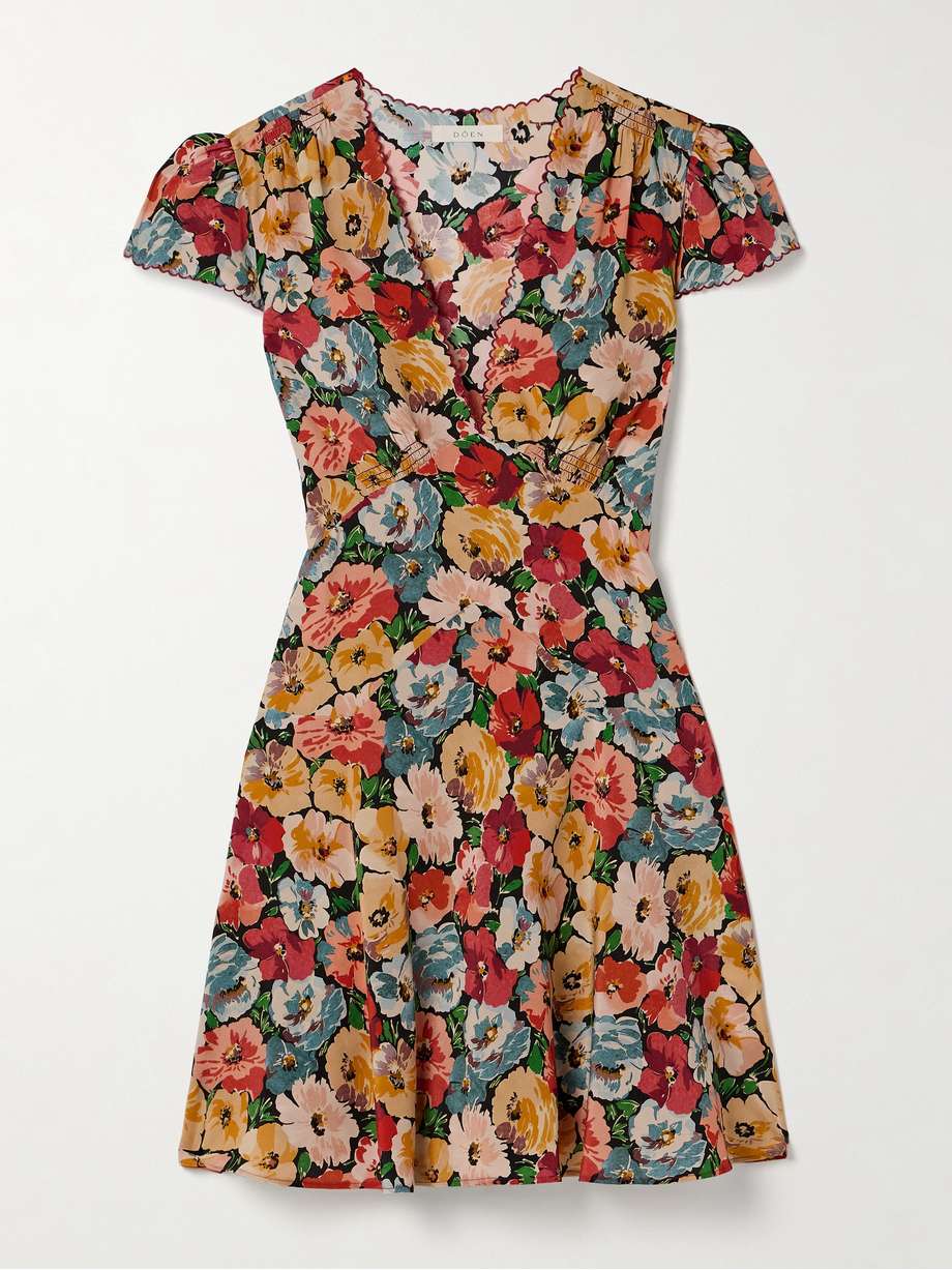 dianne floral-print silk crepe de chine mini dress
