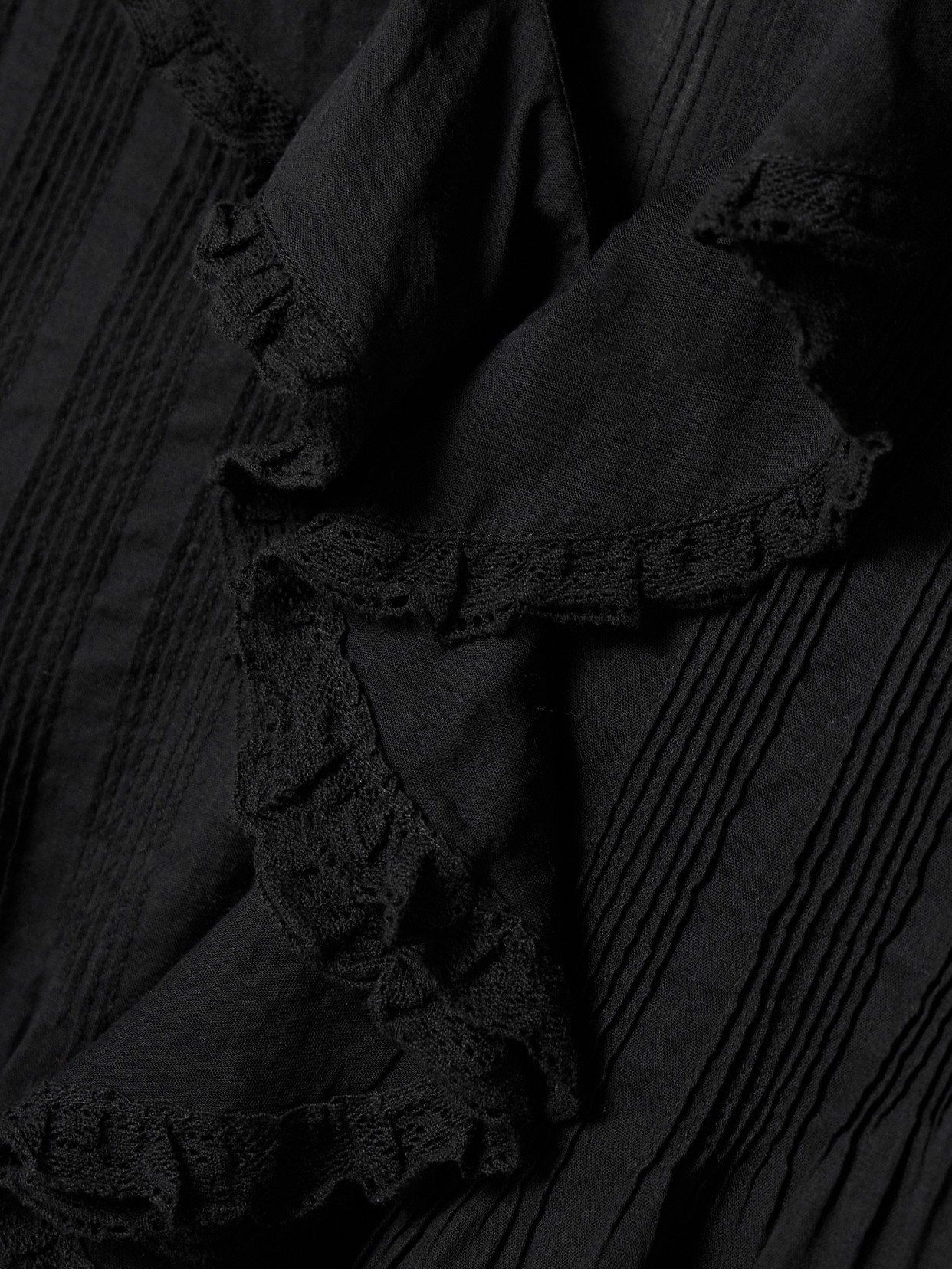 Dôen - Henri Ruffled Pintucked Organic Cotton-Voile Top