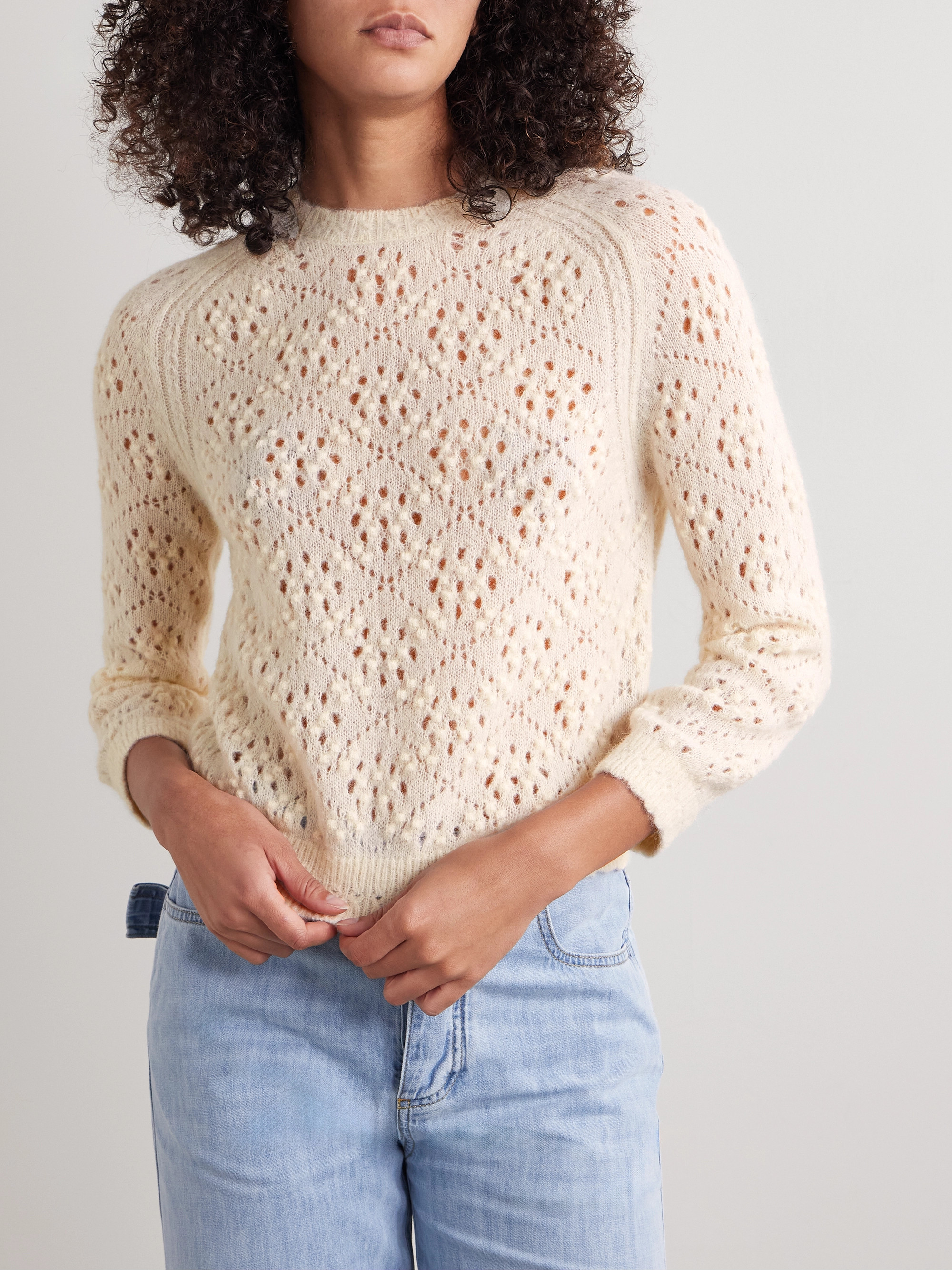 Dôen Emiliana pointelle-knit alpaca-blend sweater