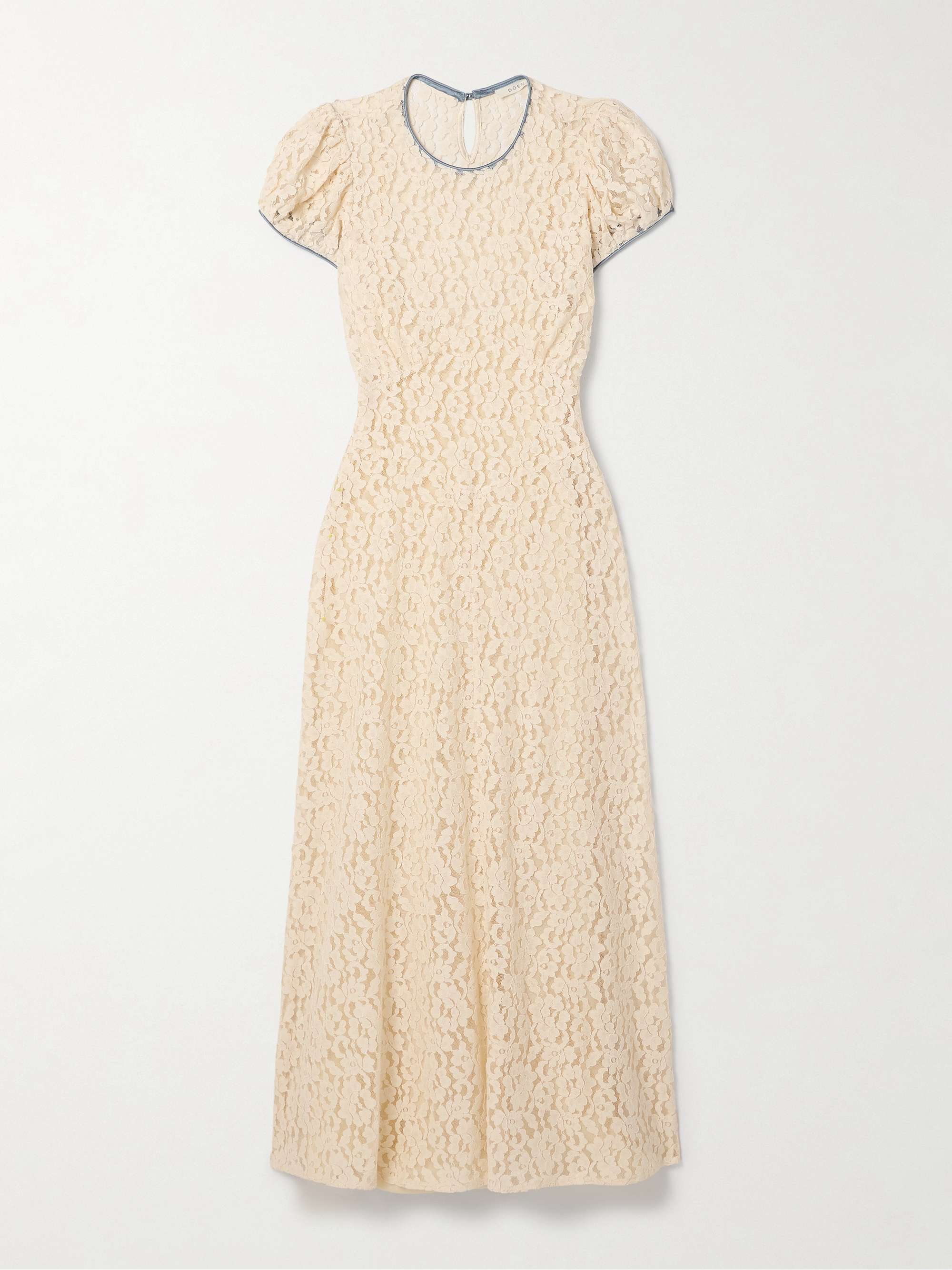 DOEN Katarina satin trimmed corded lace midi dress NET A PORTER