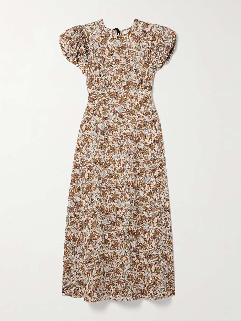 rhodia floral-print organic cotton-voile midi dress