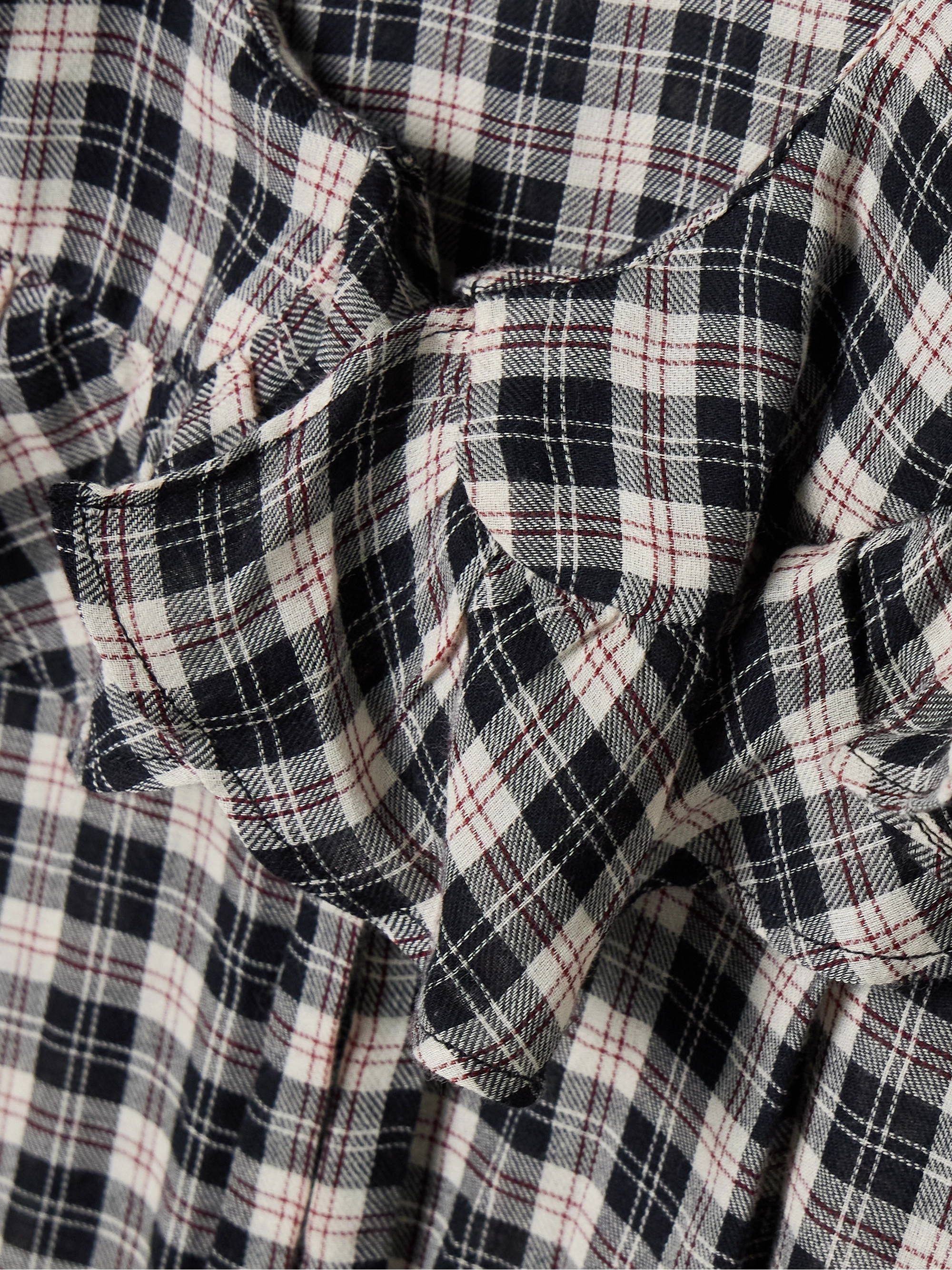 Dôen Joelle ruffled checked organic cotton top thumbnail