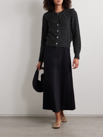 Dôen Nerina cable and pointelle-knit alpaca-blend cardigan