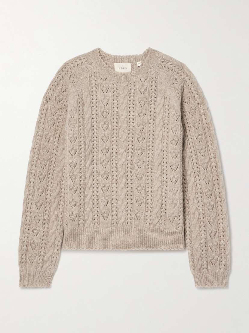 DÔEN Langley Cable And Pointelle-knit Alpaca-blend Sweater