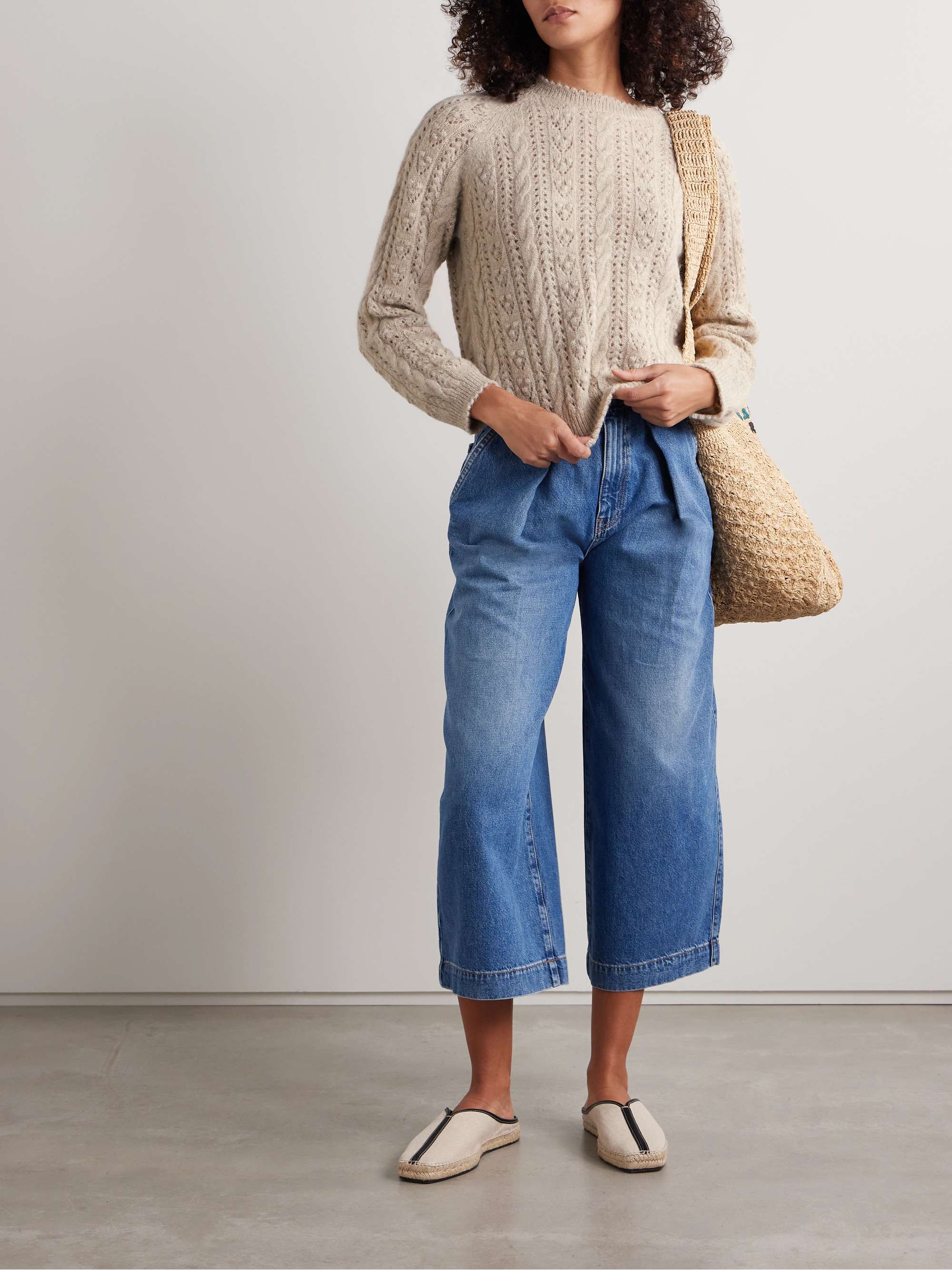 نيت-أ-بورتر | DÔEN | Langley cable and pointelle-knit alpaca
