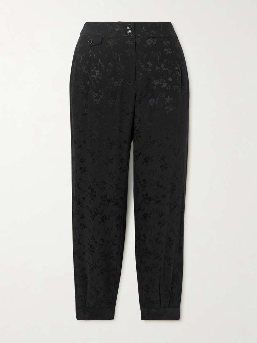 MAISON MAYLE Gaucha Cropped Silk-jacquard Straight-leg Pants