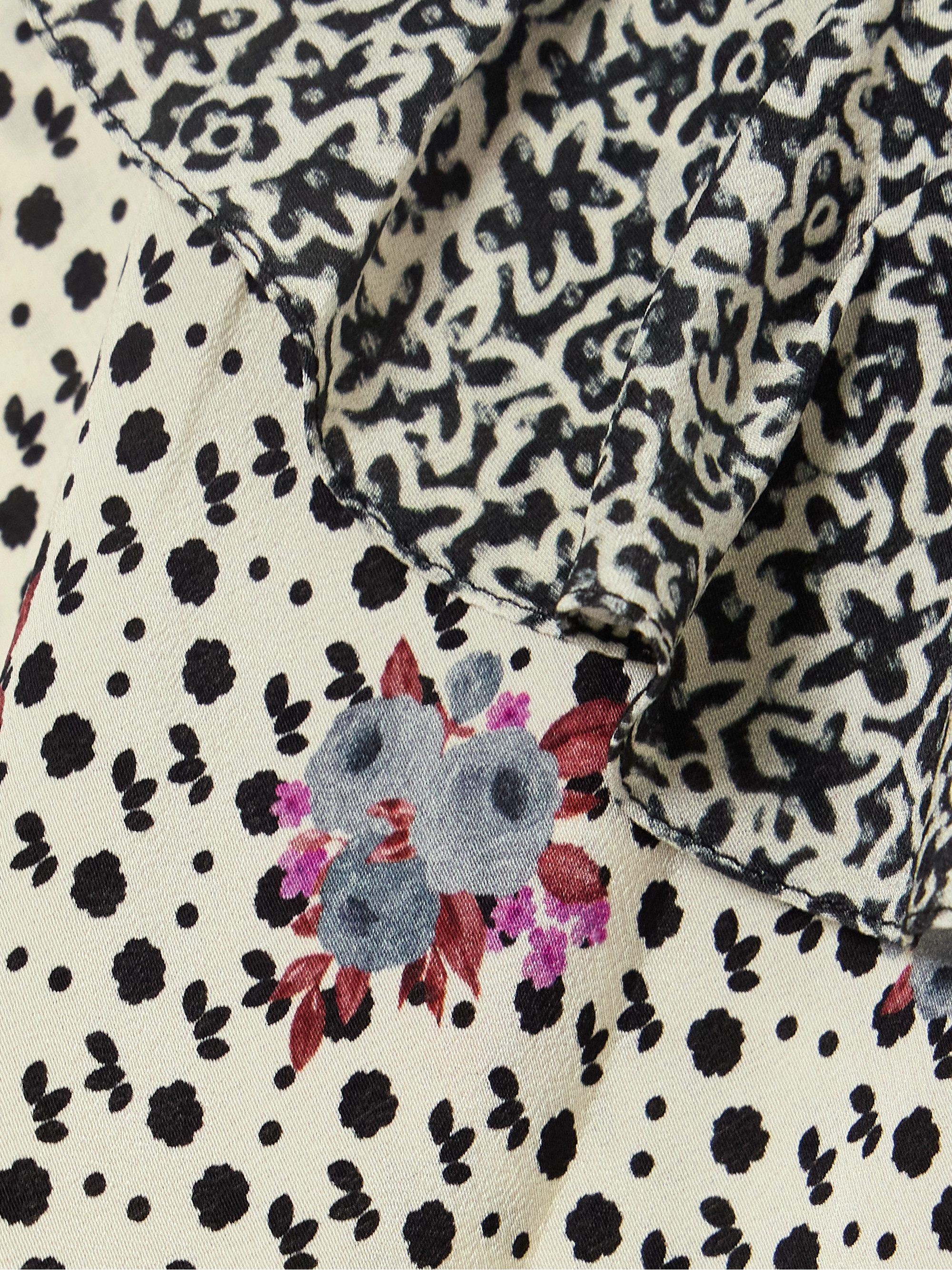 MAISON MAYLE Izadora ruffled floral-print lace-trimmed silk-jacquard camisole thumbnail