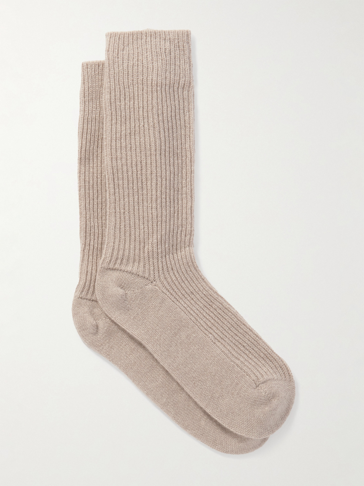 Lisa Yang Zera Ribbed Cashmere Socks In Neutrals